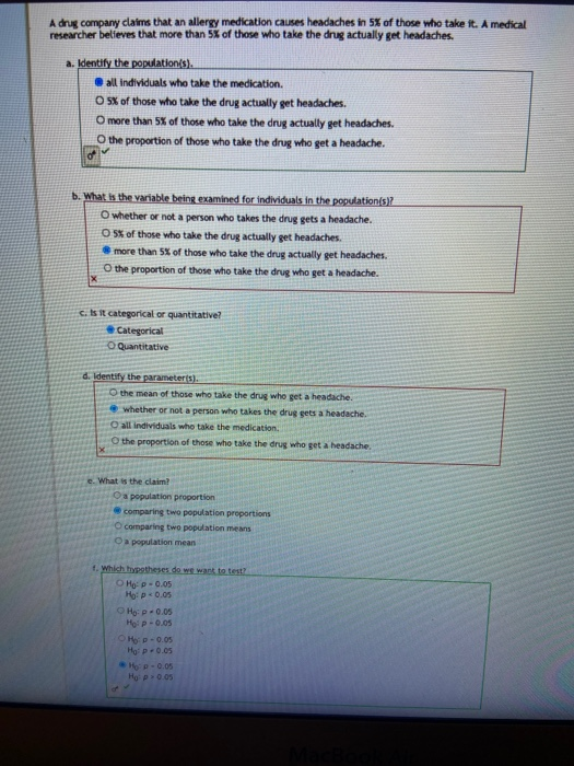 Solved A drug company claims that an allergy medication