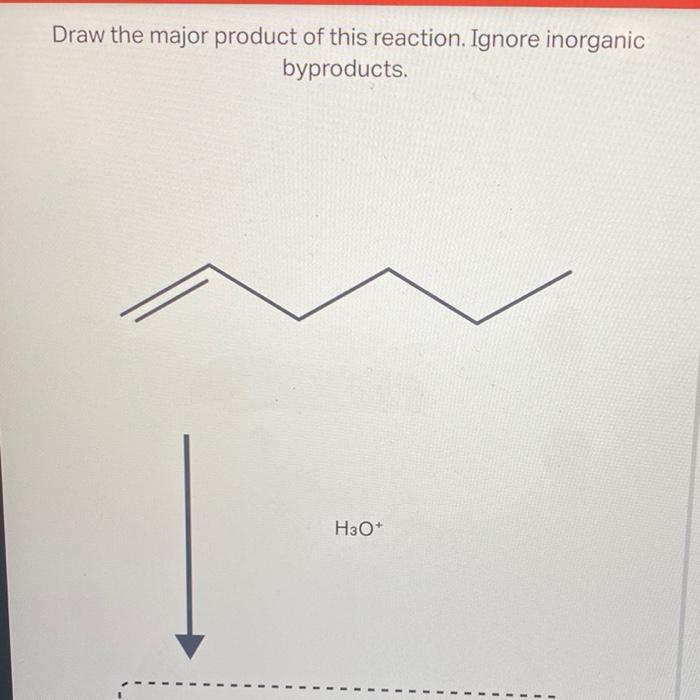 Solved Draw the major product of this reaction. Ignore any | Chegg.com
