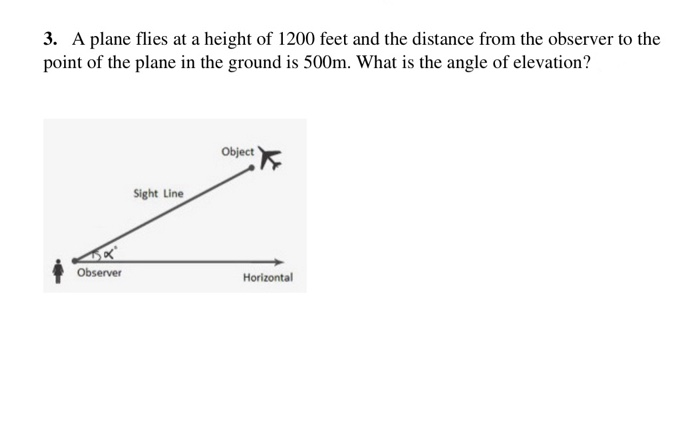 privacy samen tarwe Solved 3. A plane flies at a height of 1200 feet and the | Chegg.com