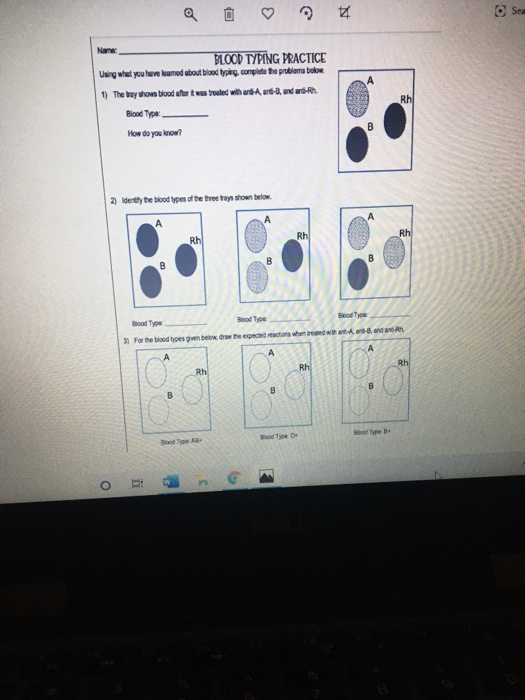 Solved BLOOD TYPING PRACTICE Using what you have learned | Chegg.com