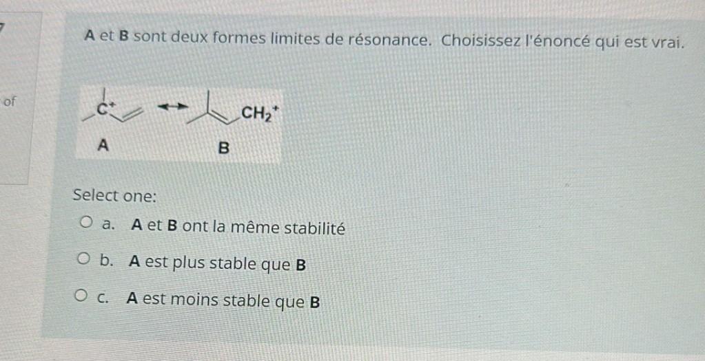 Solved A & B Are 2 Boundary Forms Of Resonance. Choose The | Chegg.com