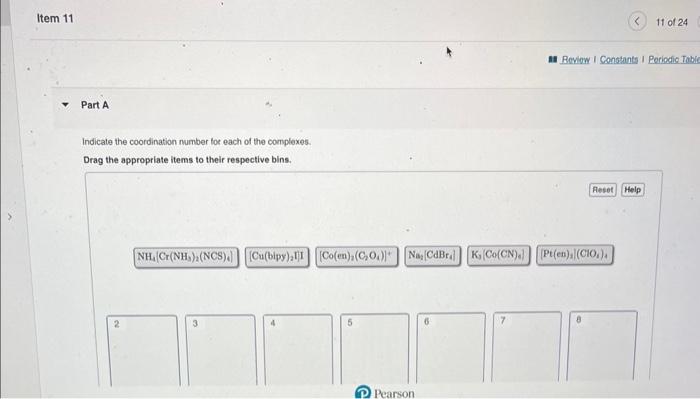 Solved Indicate the coordination number for each of the | Chegg.com
