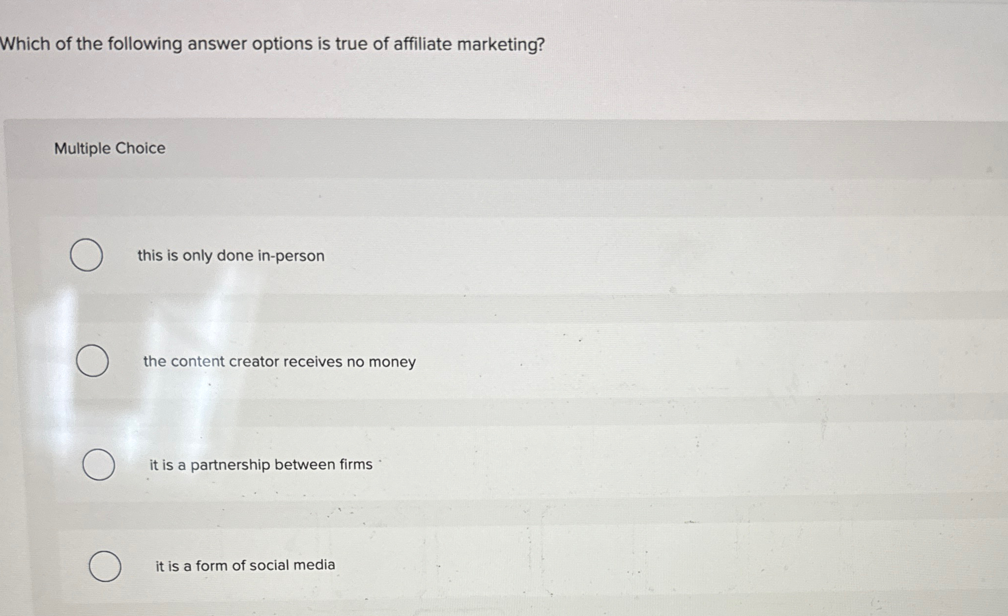 Solved Which of the following answer options is true of | Chegg.com