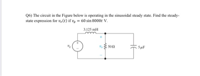 Solved Q6) The Circuit In The Figure Below Is Operating In | Chegg.com