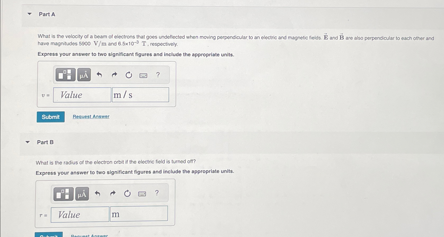 Solved Part AWhat is the velocity of a beam of electrons | Chegg.com