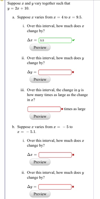 Suppose A And Y Vary Together Such That Y 2x 10 Chegg Com