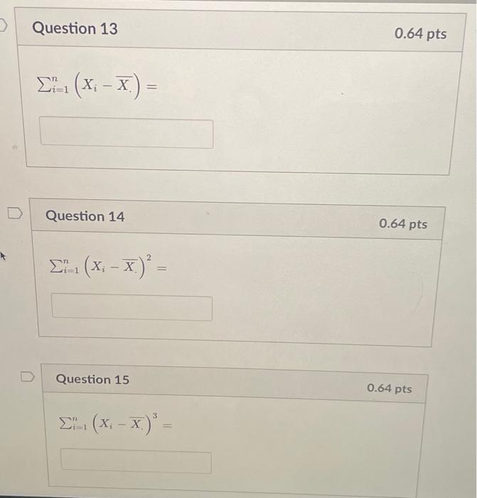Solved Use the following Data Set to Answer Questions 12 - | Chegg.com