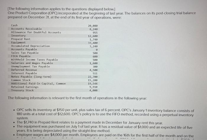 Solved [The following information applies to the questions | Chegg.com