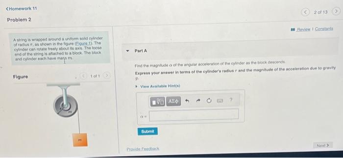 Solved Part A α = IVE ΑΣΦ Submit Find the magnitude a of the | Chegg.com
