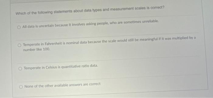 Solved Which of the following statements about data types | Chegg.com