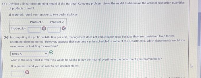 Solved The management of Hartman Company is trying to | Chegg.com
