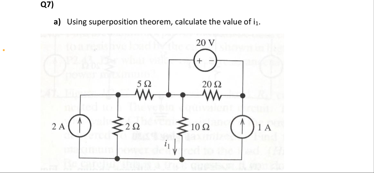 Solved Q7)a) ﻿Using superposition theorem, calculate the | Chegg.com
