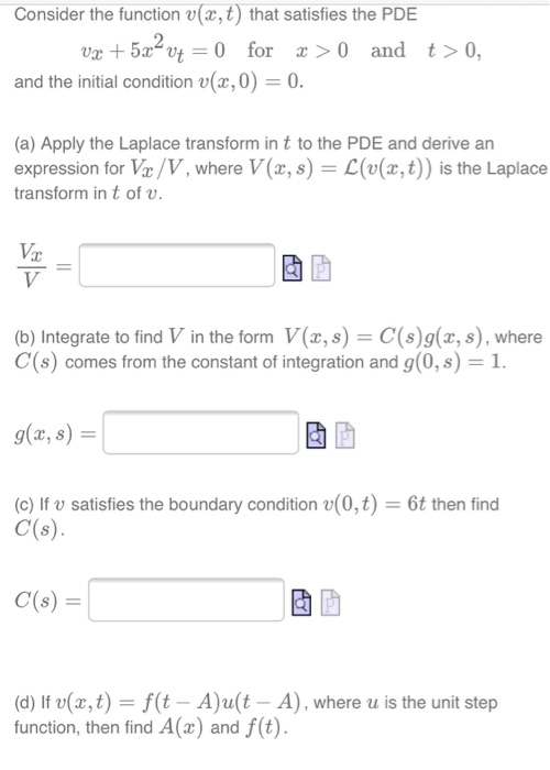 Consider The Function V X T That Satisfies The P Chegg Com