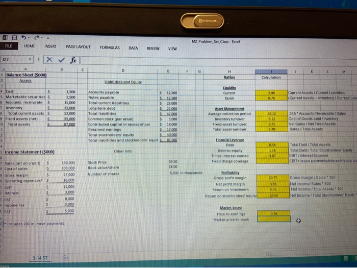 Solved PORLAR VỊ H 5 FILE HOME INSERT MQ Problem Set Chegg com