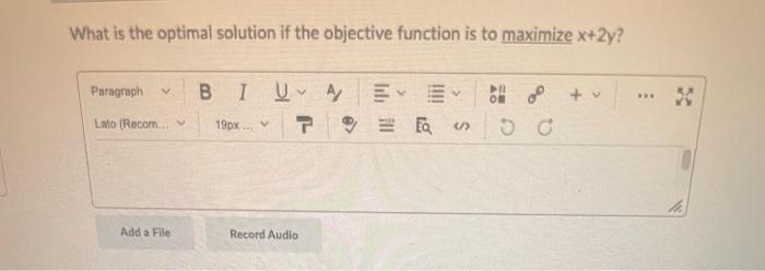 Solved The following is a graph of a linear programming | Chegg.com