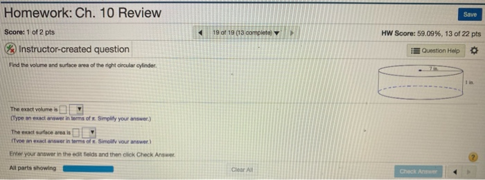 Solved Homework: Ch. 10 Review Save Score: 1 of 2 pts 19 of | Chegg.com