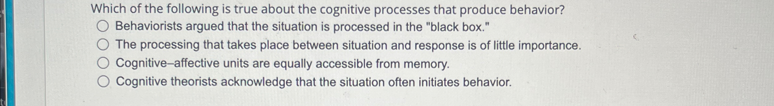 Solved Which of the following is true about the cognitive | Chegg.com
