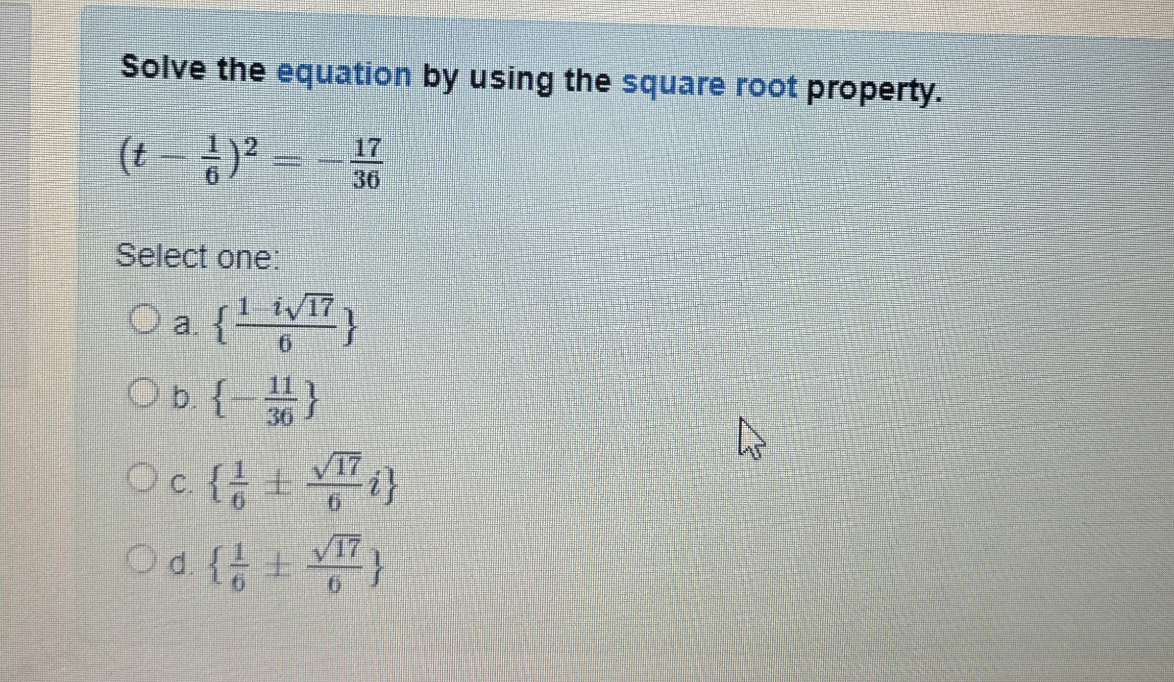 Solved Solve the equation by using the square root | Chegg.com