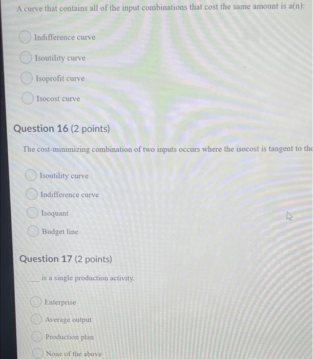 Solved Question 3 (2 Points) 23 Average Physical Product | Chegg.com