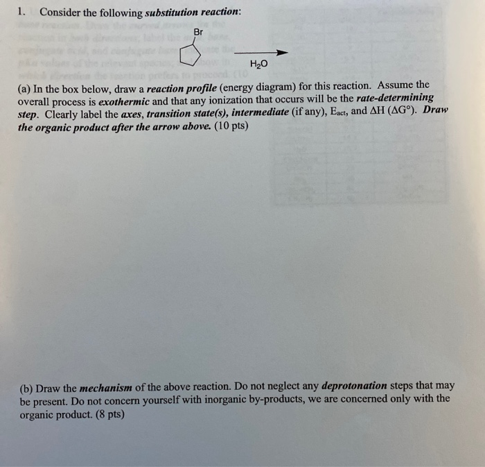 Solved 1. Consider the following substitution reaction: Br | Chegg.com