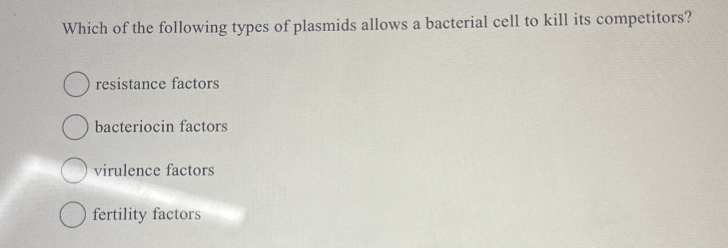Solved Which of the following types of plasmids allows a | Chegg.com