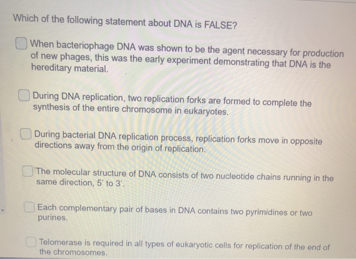 Which Statement About Dna Is False