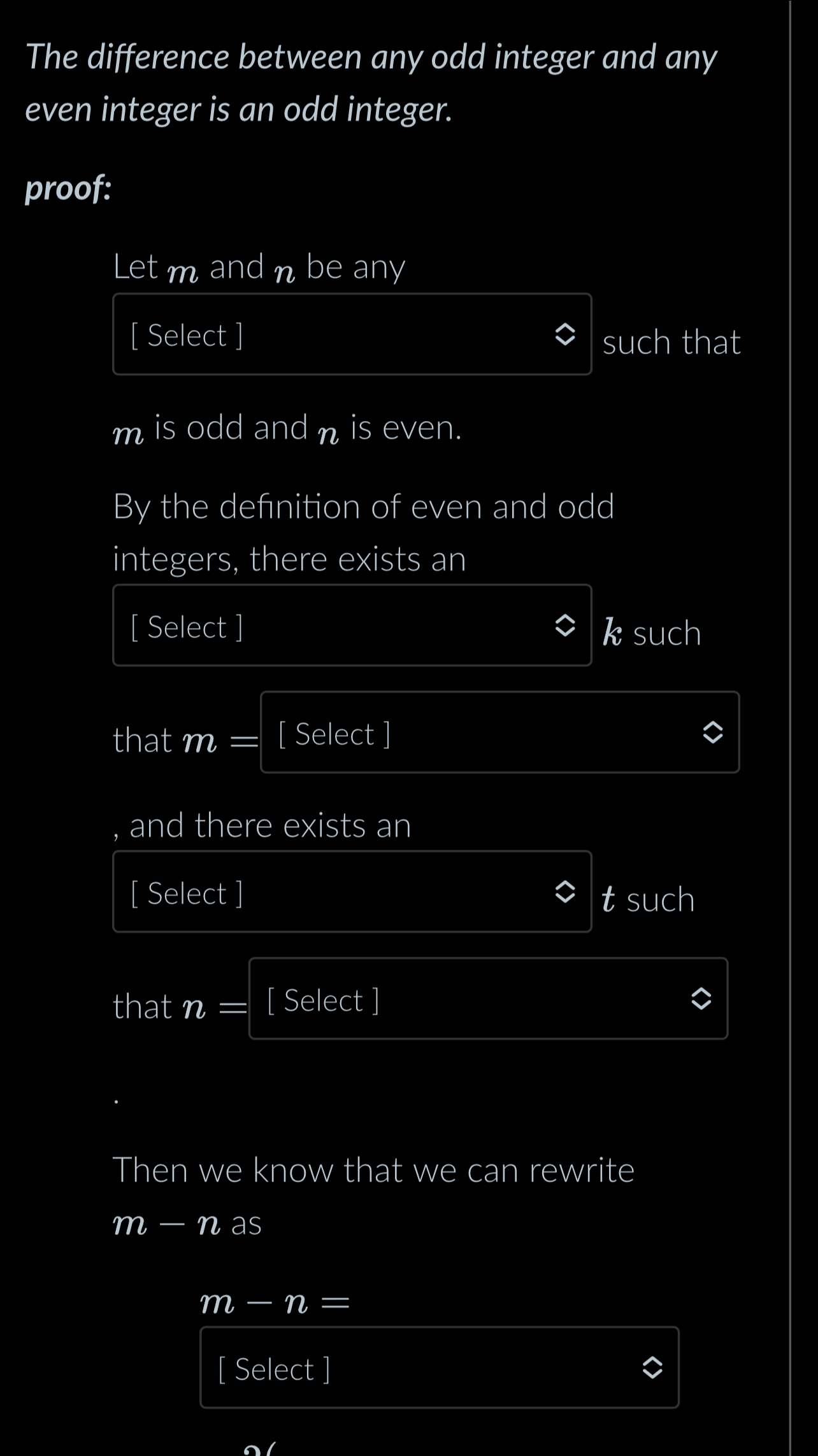 Solved The difference between any odd integer and any even | Chegg.com