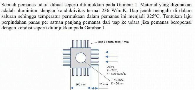 Sebuah Pemanas Udara Dibuat Seperti Ditunjukkan Pada | Chegg.com