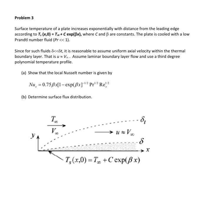 Solved Problem 3 Surface temperature of a plate increases | Chegg.com