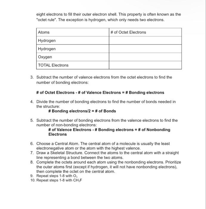 Solved Draw the Lewis Structure for H2O : 1. Determine the | Chegg.com