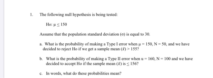 Solved 1 The Following Null Hypothesis Is Being Tested Ho Chegg Solved 1 The Following Null Hypothesis Is Being Tested Ho Chegg