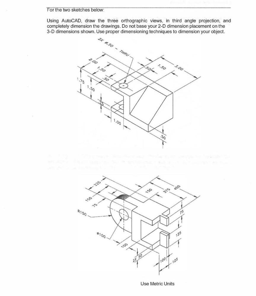 Solved How the Orthographic Projection in Third Angle | Chegg.com