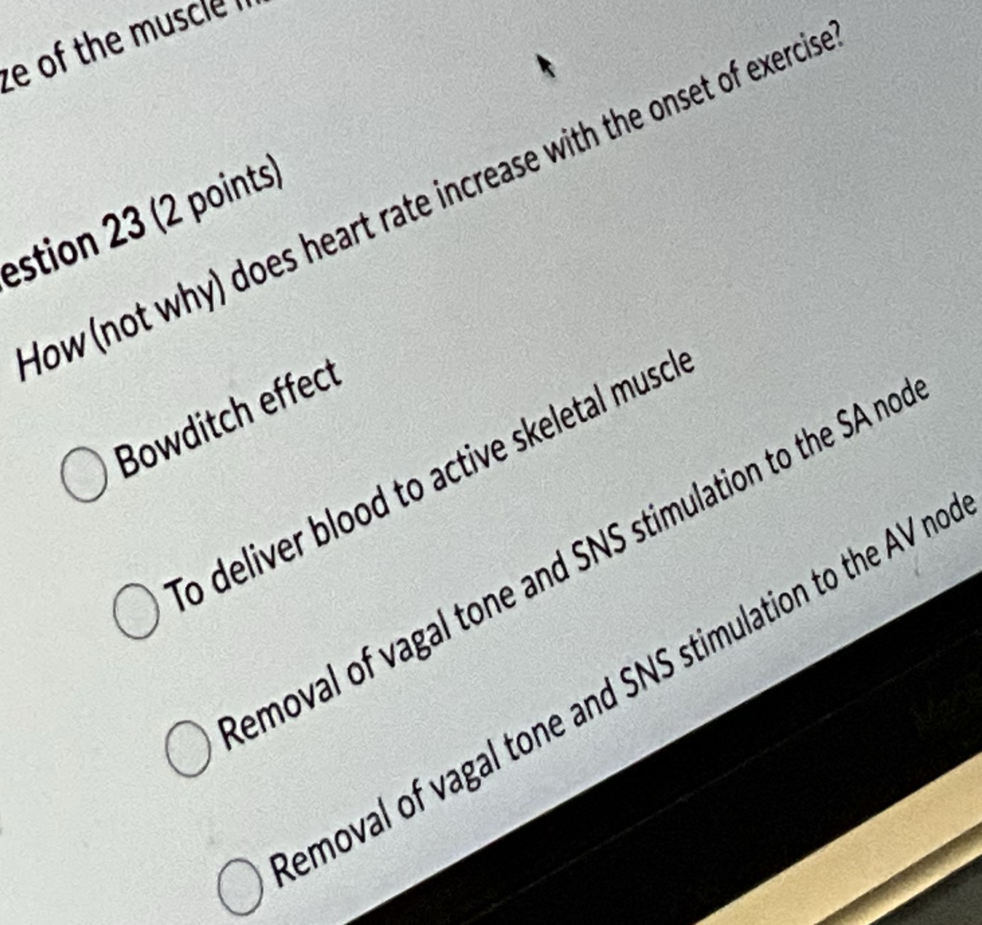 Solved e of the musclesestion 23 (2points)How (not why) | Chegg.com