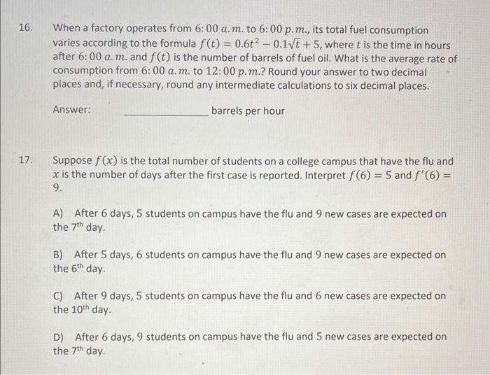 Solved 16. When a factory operates from 6 00 a.m. to 6 00 Chegg