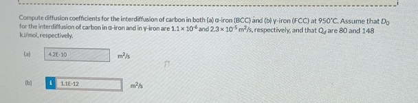 Solved Compute diffusion coefficients for the interdiffusion | Chegg.com