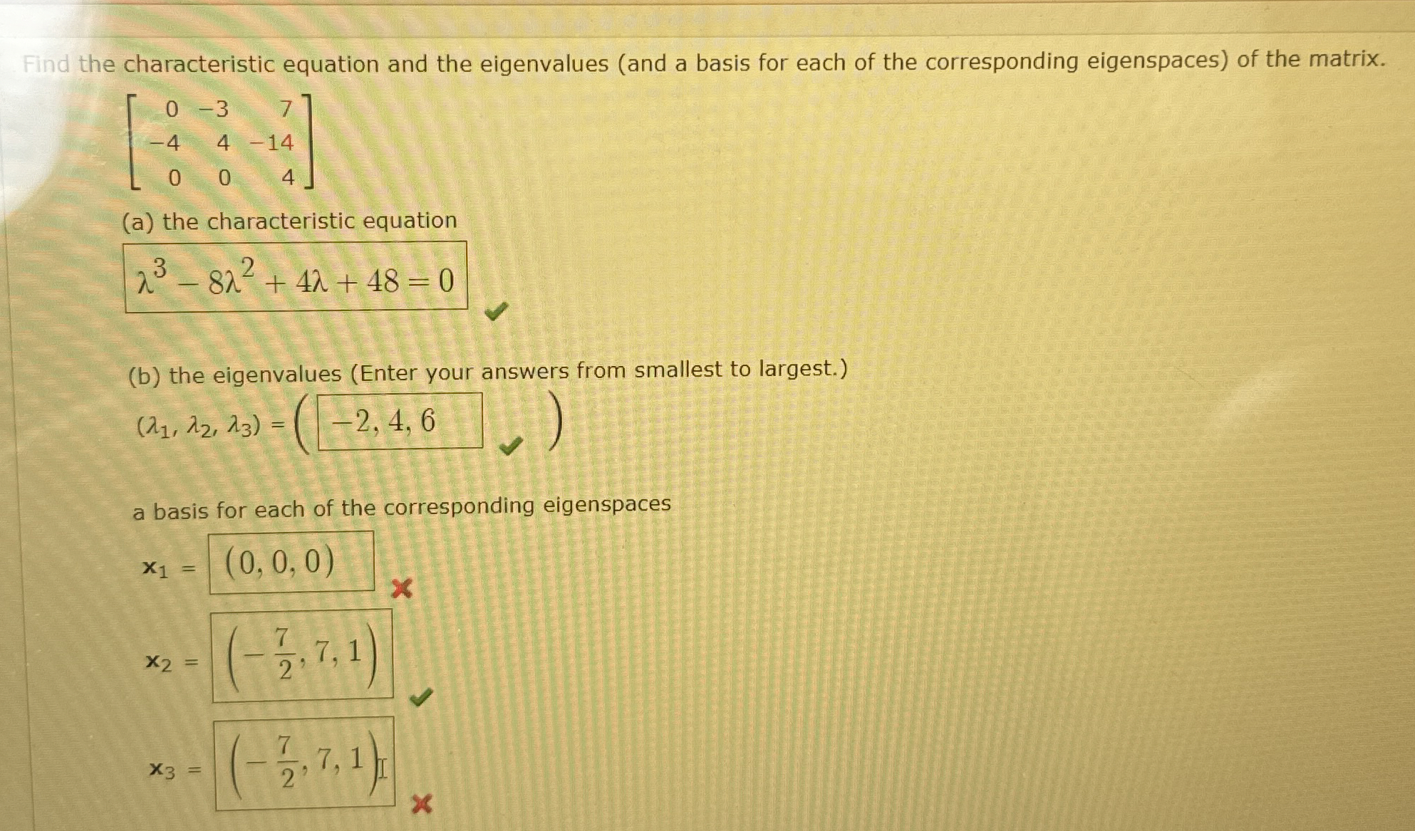 Solved Find the characteristic equation and the eigenvalues | Chegg.com