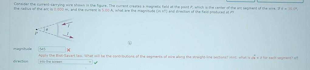 Solved Consider The Current-carrying Wire Shown In The | Chegg.com