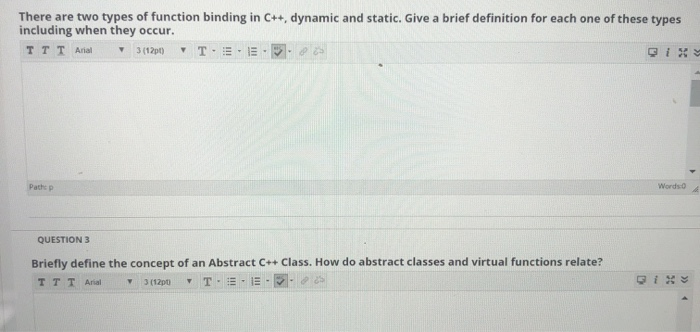 Solved There are two types of function binding in C++, | Chegg.com