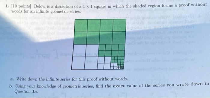 Solved 1. [10 points ] Below is a dissection of a 1×1 square | Chegg.com