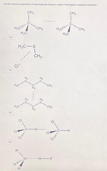 Solved strongest intermolecular force to weakest 1-5 based | Chegg.com