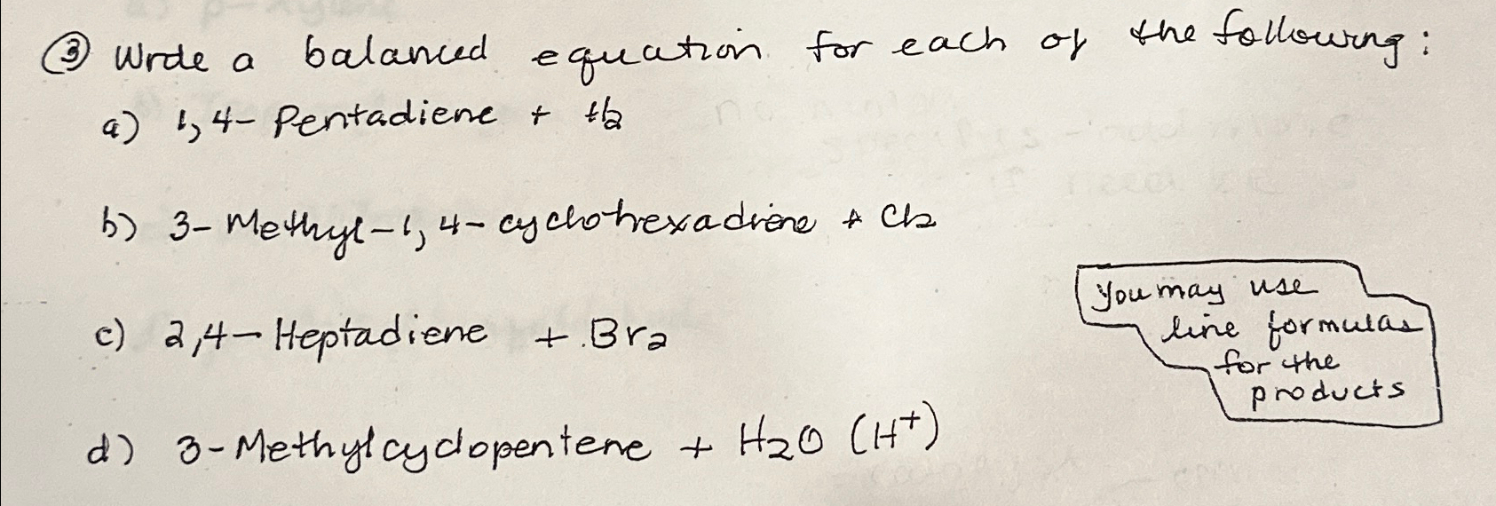 Solved Write a balanced equation for each of the following: | Chegg.com