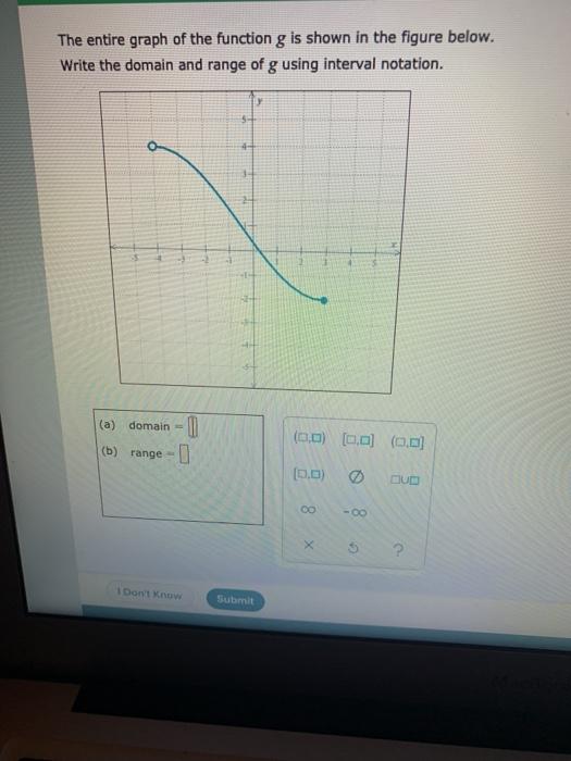 Solved The entire graph of the function g is shown in the | Chegg.com
