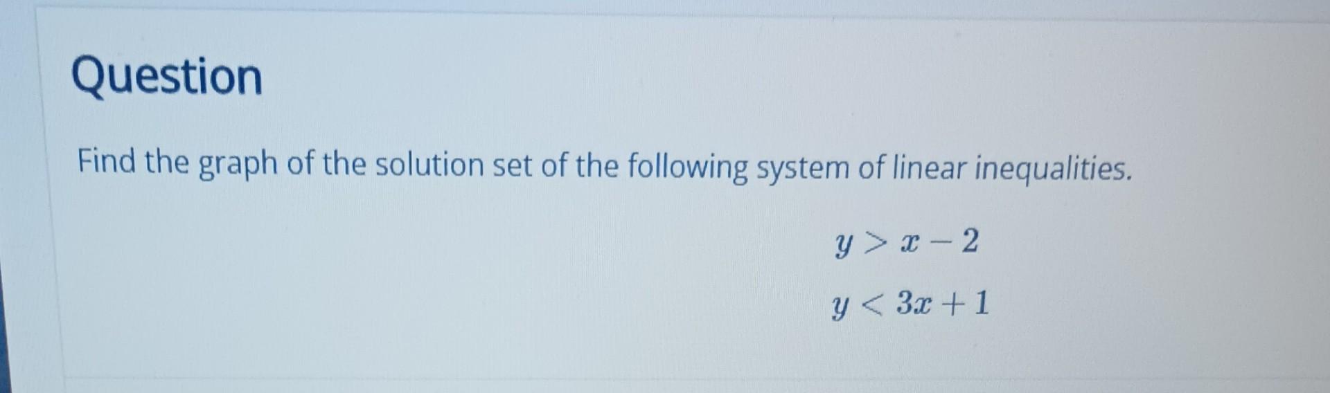 Solved Find the graph of the solution set of the following | Chegg.com