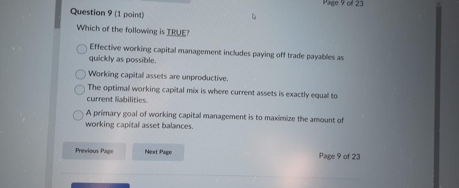 Solved Which of the following is TRUE? Effective working | Chegg.com