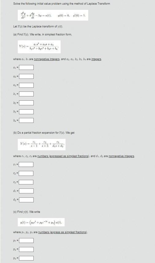 Solved Solve the following initial value problem using the | Chegg.com