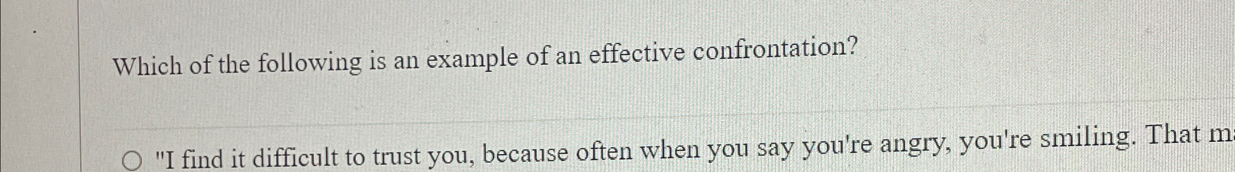 Solved Which of the following is an example of an effective | Chegg.com
