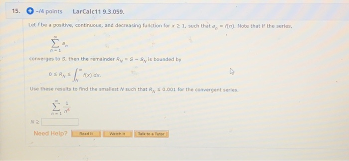 Solved 17. LarCalc11 9.3.067. 2.66/4 points Previous Answers | Chegg.com