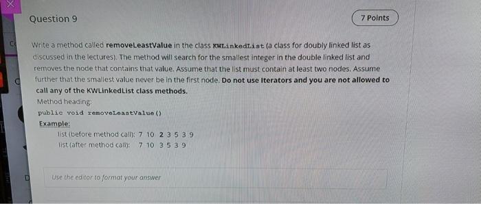 Solved Question 9 7 Points C Write a method called | Chegg.com
