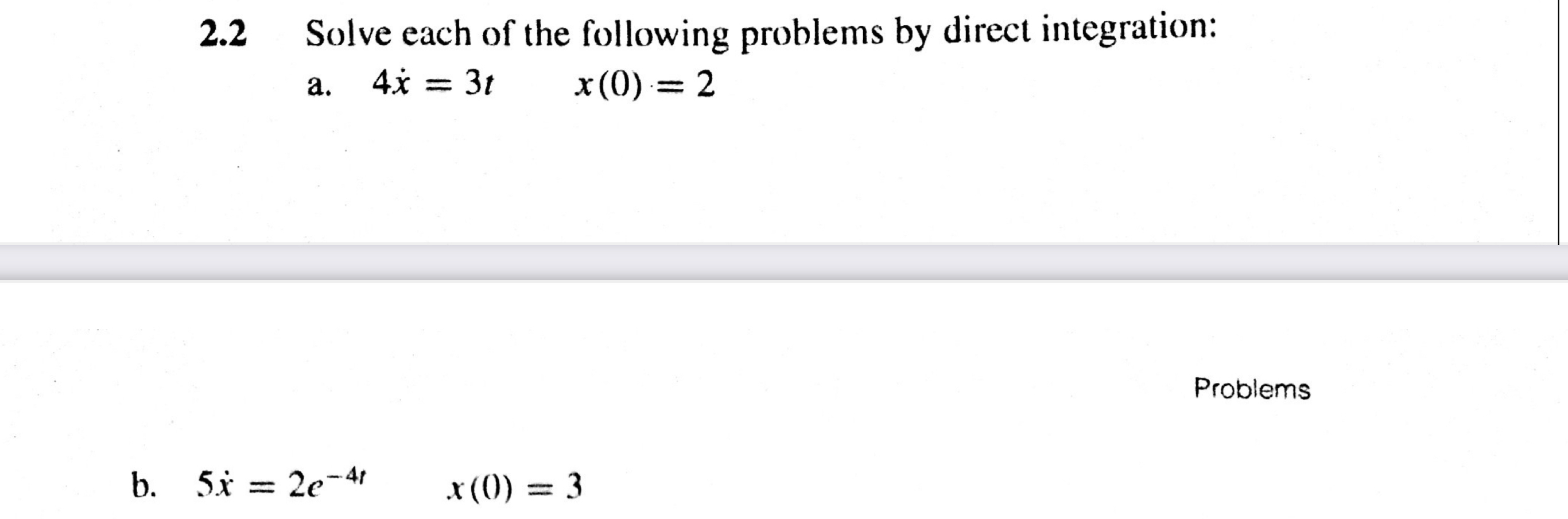 Solved 2.2 ﻿Solve each of the following problems by direct | Chegg.com