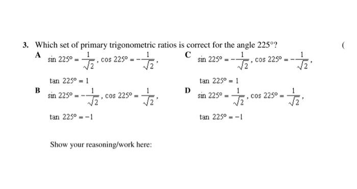 assignment applying the primary trigonometric ratios